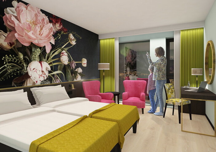 Rommene har store vinduer som gir god utsikt mot havet. (Foto/Illustrasjon: Thon Hotels) Rommene har store vinduer som gir god utsikt mot havet. (Foto/Illustrasjon: Thon Hotels)
