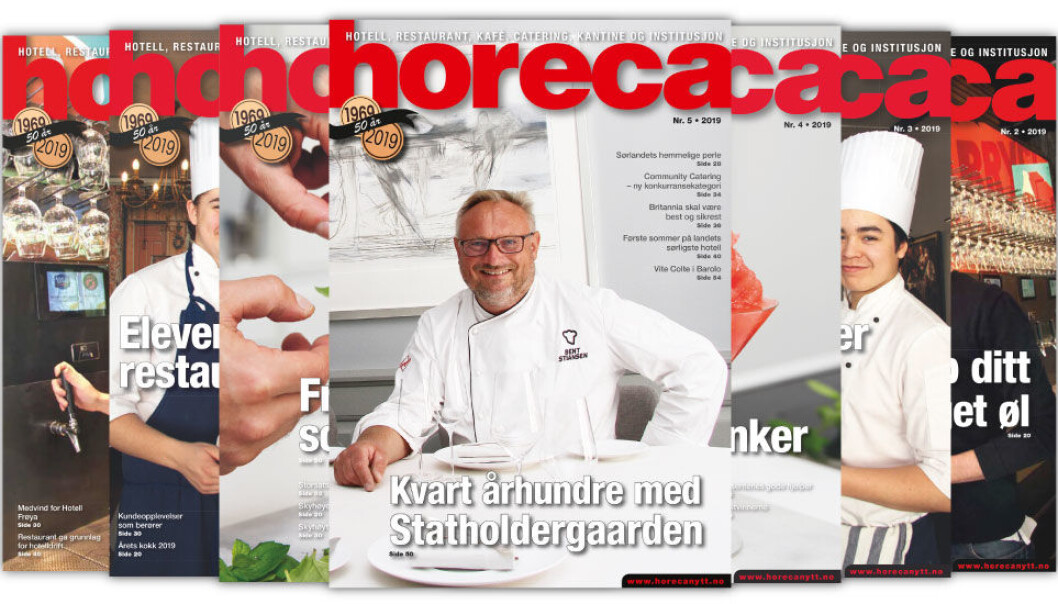 En av forsidene av Horeca. (Foto: Morten Holt/layout: Tove Sissel Larsgård) En av forsidene av Horeca. (Foto: Morten Holt/layout: Tove Sissel Larsgård)