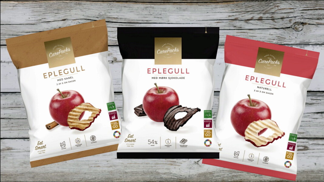 Eplegull fra carePacks. (Foto: CarePacks) Eplegull fra carePacks. (Foto: CarePacks)