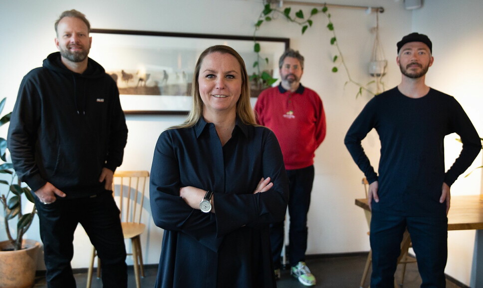 Maria Aas-Eng er ny konsernsjef for Lava Oslo. Her med gründerne. Fra venstre Tom Victor Gausdal, Maria Aas-Eng, Anders Braathen og Even Ramsvik. (Foto: Lava Oslo)