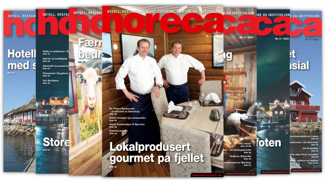 Forsiden på Horecas fjerde utgave i 2021. (Foto: Morten Holt/layout: Kari-Anne Ruud) Forsiden på Horecas fjerde utgave i 2021. (Foto: Morten Holt/layout: Kari-Anne Ruud)