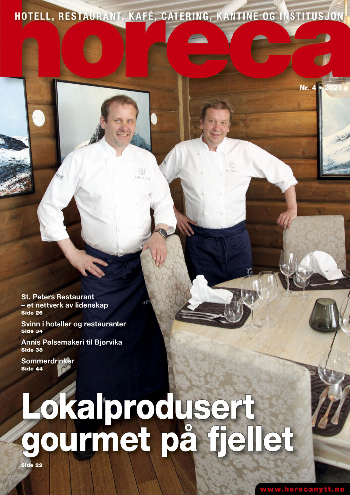 Forsiden på Horecas fjerde utgave i 2021. (Foto: Morten Holt/layout: Kari-Anne Ruud) Forsiden på Horecas fjerde utgave i 2021. (Foto: Morten Holt/layout: Kari-Anne Ruud)