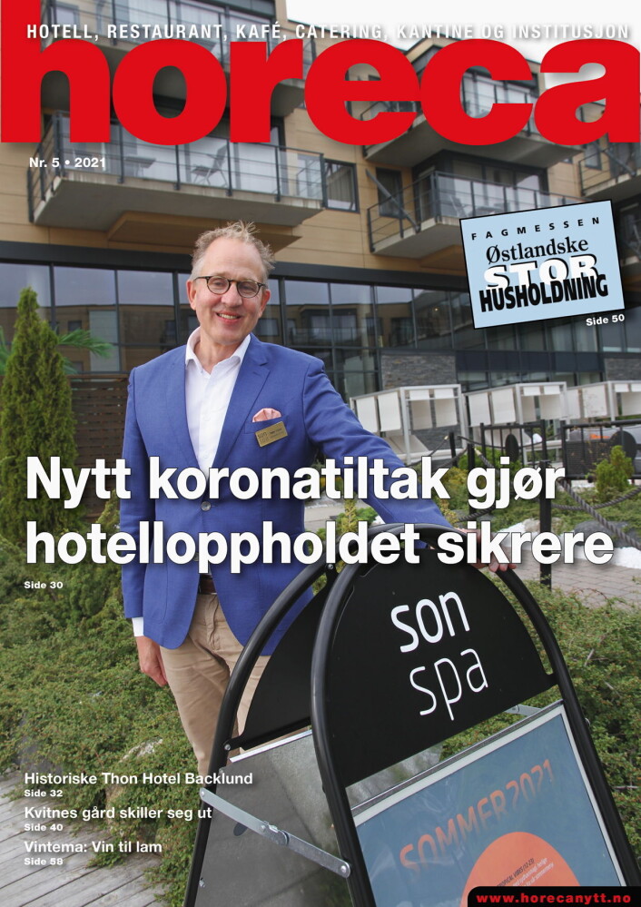Forsiden på Horecas femte utgave i 2021. (Foto: Morten Holt/layout: Tove Sissel Larsgård) Forsiden på Horecas femte utgave i 2021. (Foto: Morten Holt/layout: Tove Sissel Larsgård)