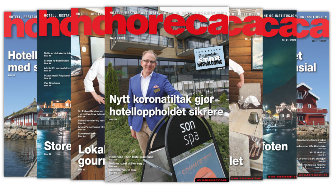 Forsiden på Horecas femte utgave i 2021. (Foto: Morten Holt/layout: Tove Sissel Larsgård) Forsiden på Horecas femte utgave i 2021. (Foto: Morten Holt/layout: Tove Sissel Larsgård)