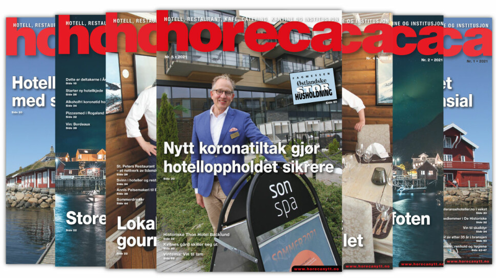 Forsiden på Horecas femte utgave i 2021. (Foto: Morten Holt/layout: Tove Sissel Larsgård)