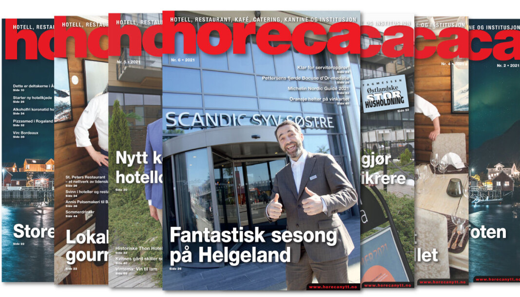 Forsiden på Horecas sjette utgave i 2021. (Foto: Morten Holt/layout: Tove Sissel Larsgård) Forsiden på Horecas sjette utgave i 2021. (Foto: Morten Holt/layout: Tove Sissel Larsgård)