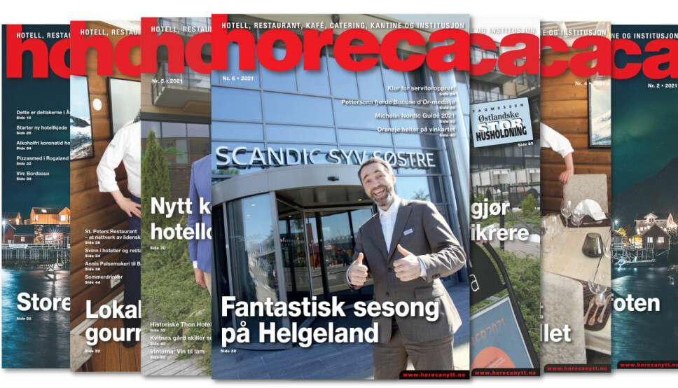 Forsiden på Horecas sjette utgave i 2021. (Foto: Morten Holt/layout: Tove Sissel Larsgård)