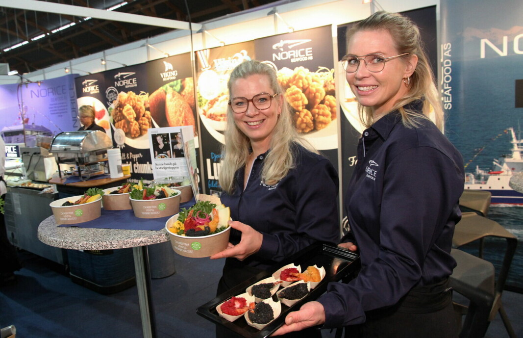 Ine Seljestad Flaatin og Iselin Jakobsen, som driver Husly Kafe & catering i Bø, vant NM i sunn fastfood. (Foto: Morten Holt)