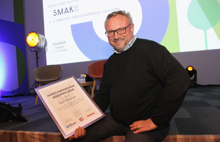 Bent Stiansen fikk Horecabransjens Ærespris i 2020. (Foto: Morten Holt) Bent Stiansen fikk Horecabransjens Ærespris i 2020. (Foto: Morten Holt)