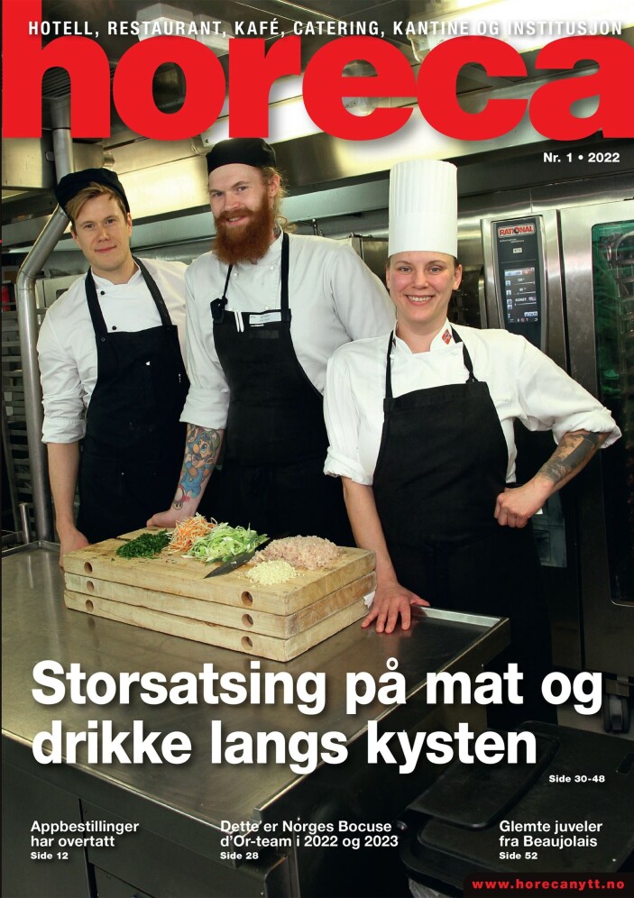 Forsiden på Horecas første utgave i 2022. (Foto: Morten Holt/layout: Tove Sissel Larsgård) Forsiden på Horecas første utgave i 2022. (Foto: Morten Holt/layout: Tove Sissel Larsgård)
