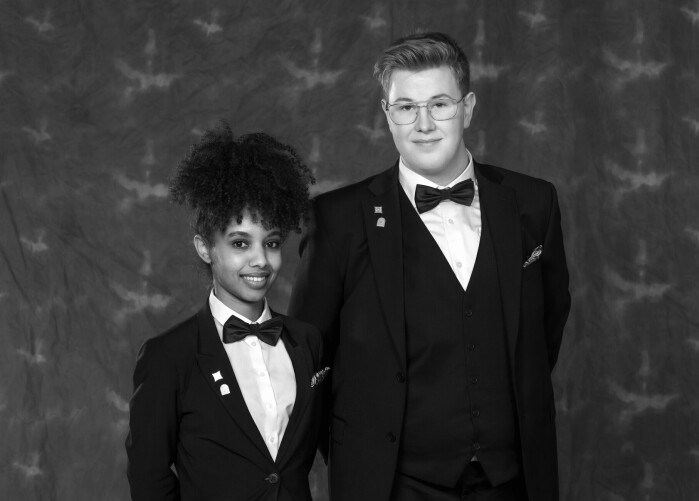 Servitørlærlingene Yohanna Habte og Joakim Stavnås fra Britannia Hotel var aller best i Norgescup 2022. (Foto: NKL) Servitørlærlingene Yohanna Habte og Joakim Stavnås fra Britannia Hotel var aller best i Norgescup 2022. (Foto: NKL)