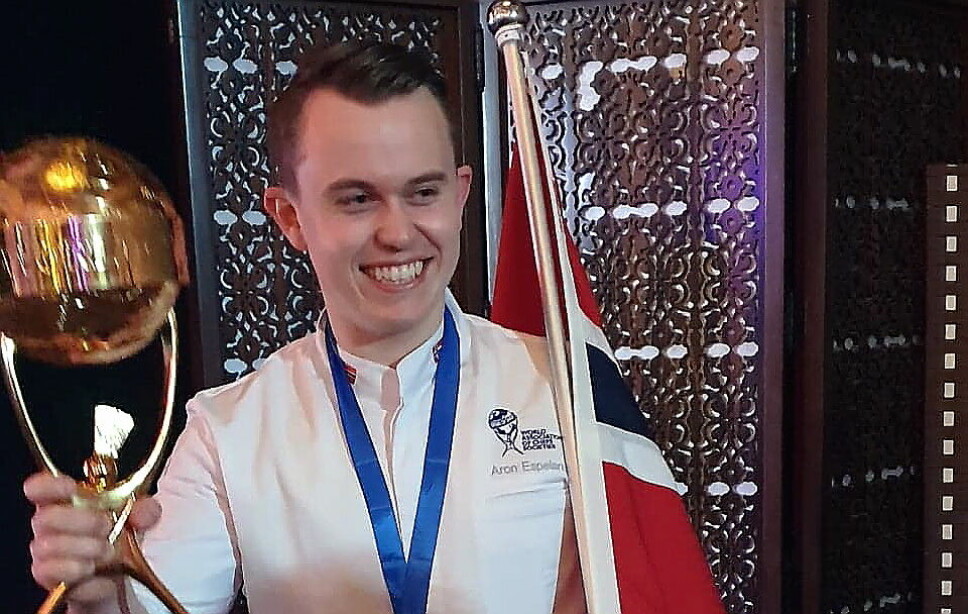 Aron Espeland gikk helt til topps i « Global Young Chefs Challenge» i Abu Dhabi. (Foto: NKL)