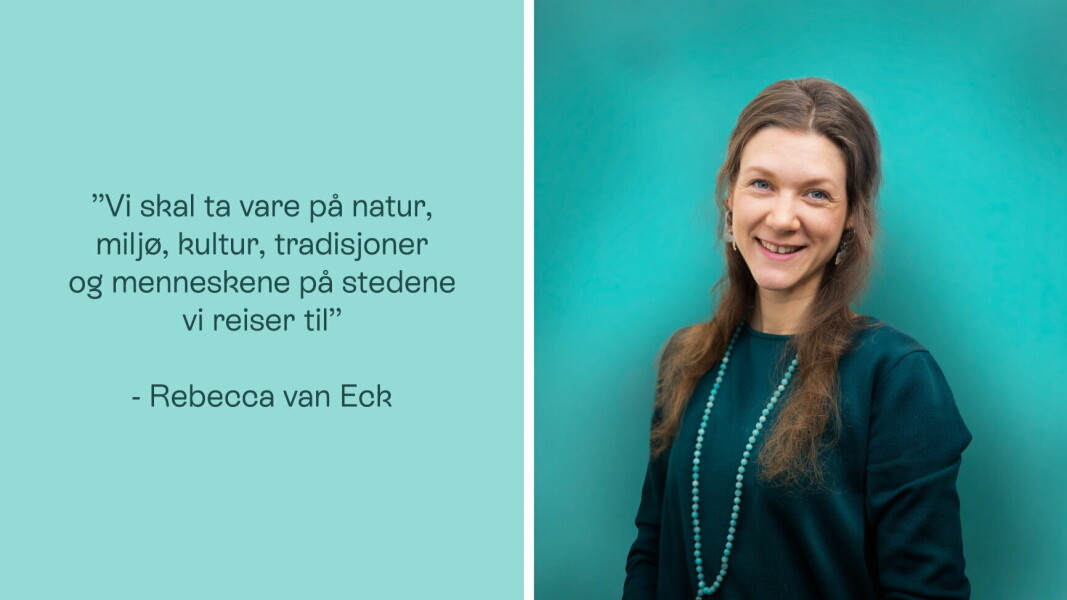 Rebecca van Eck, bærekraftsansvarlig og leder for de grønneste reisene i Vilja. (Foto: Vilja)