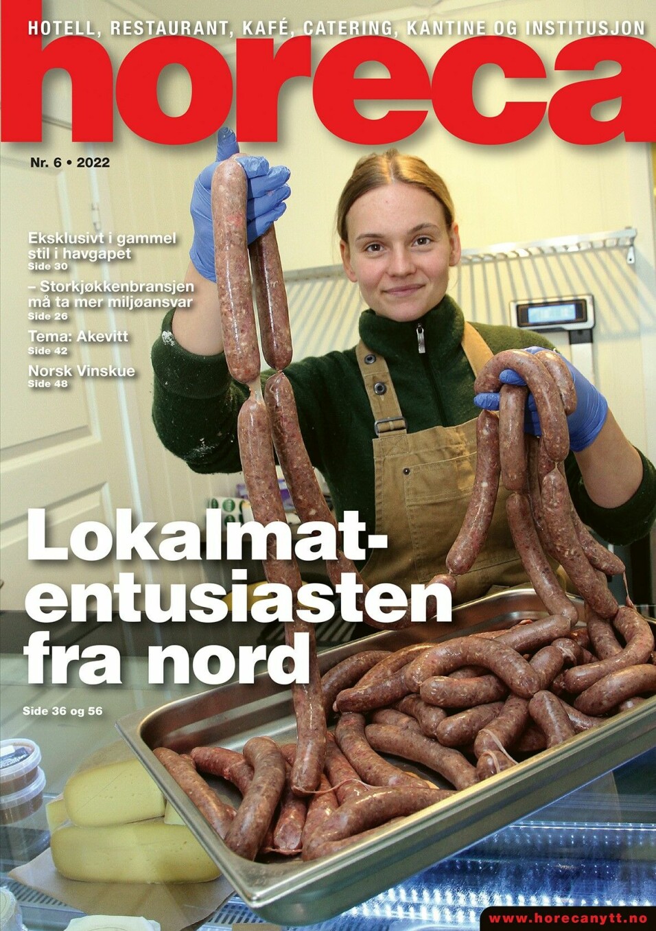 Omslaget på den sjette utgaven av magasinet Horeca i 2022. (Foto: Morten Holt/layout: Tove Sissel Larsgård)