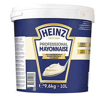 Heinz Professional Mayonnaise tåler varme bedre enn annen majones. Heinz Professional Mayonnaise tåler varme bedre enn annen majones.