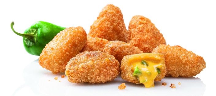 Plantebaserte chili cheese nuggets. Plantebaserte chili cheese nuggets.