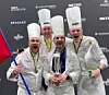Det norske teamet jubler etter at sølvmedaljen er vunnet i Bocuse d'Or 2023.