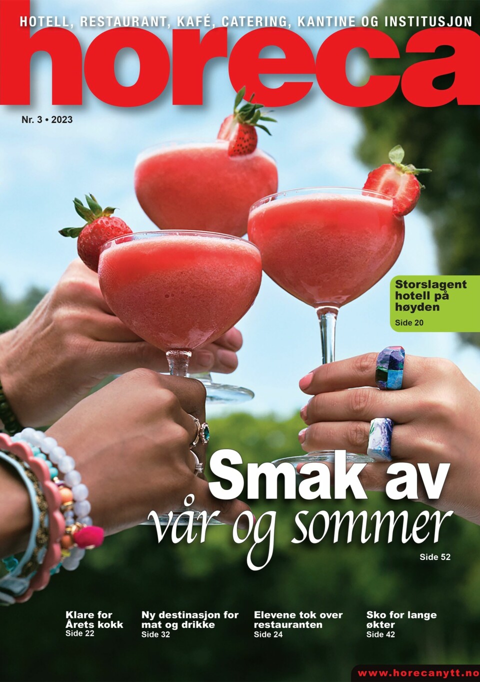 Forsiden på den tredje utgaven av Horeca i 2023. (Foto: Pernod Ricard Norway/layout: Tove Sissel Larsgård)