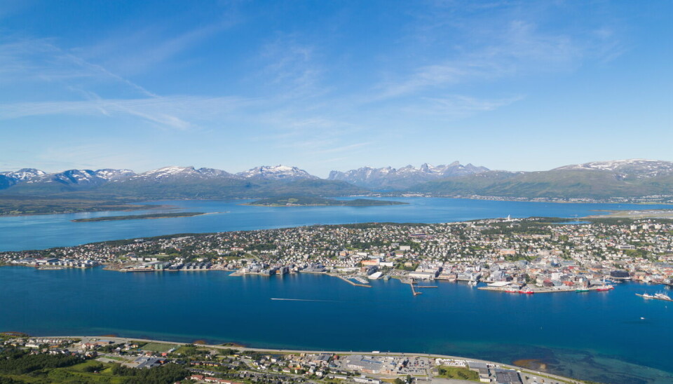 Utsikt fra Fjellheisen mot Tromsø.