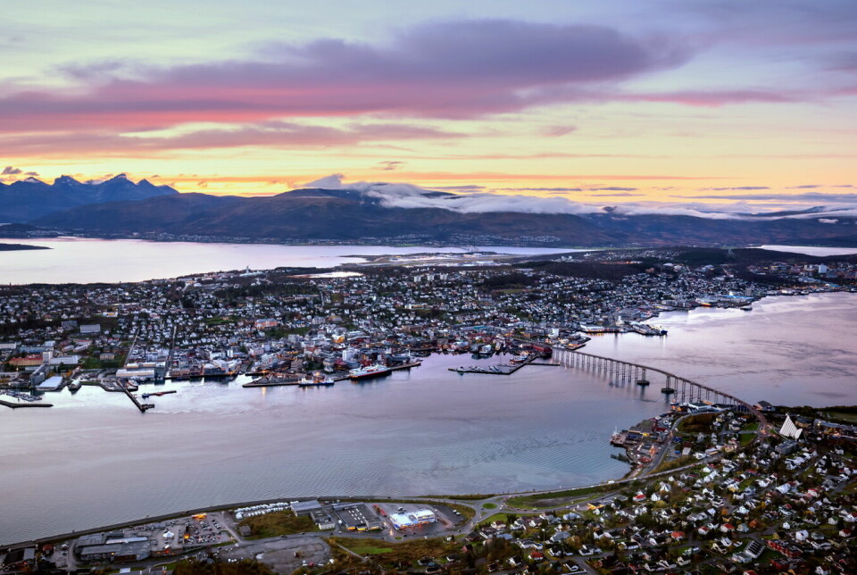 Utsikt fra Fjellheisen mot Tromsø.