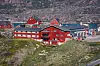 Rødt hotellbygg på Grønland