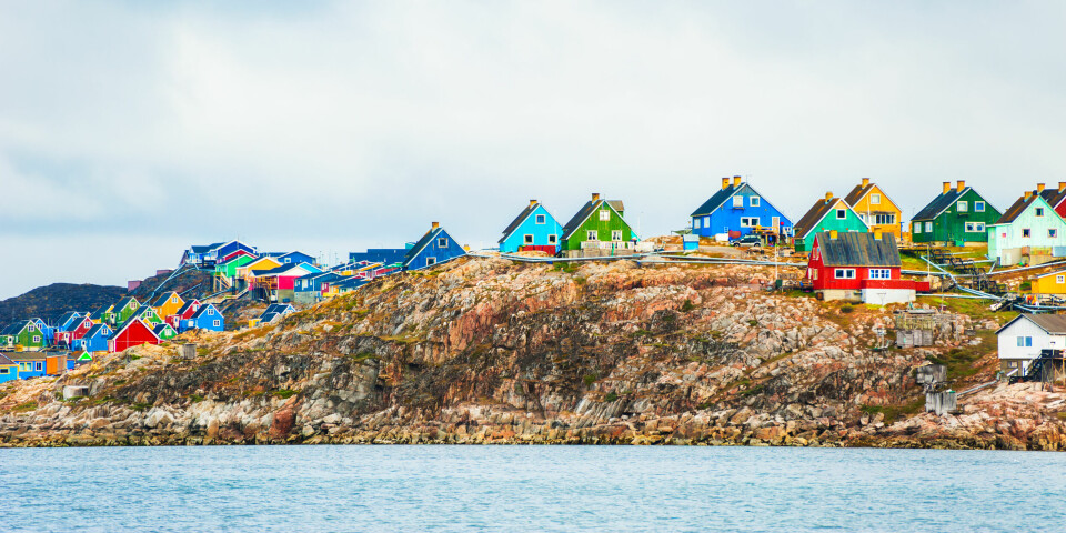 Colorful houses in Aasiaat village, western Greenland