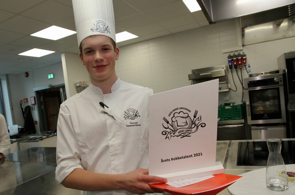 Thorvald G. Nørsett , som ble kåret til Årets kokketalent på NKLs kokkecampus i 2021, er en av de utvalgte på Asko-turen.